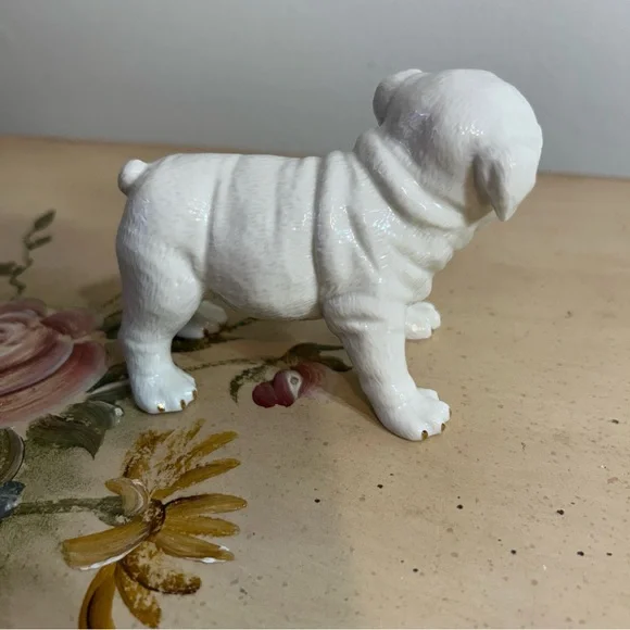 Lenox Ivory 24kt Gold Hand Painted Bulldog Figurine - Picture 3 of 9